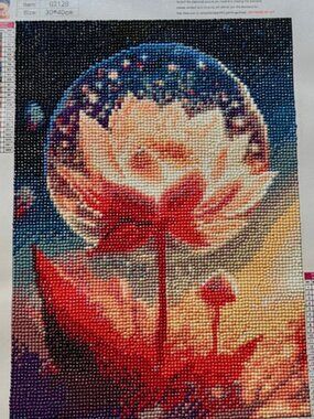 Diamond Painting Finished Completed 3D Wall Art 30x40 cm Flower Diamond Art